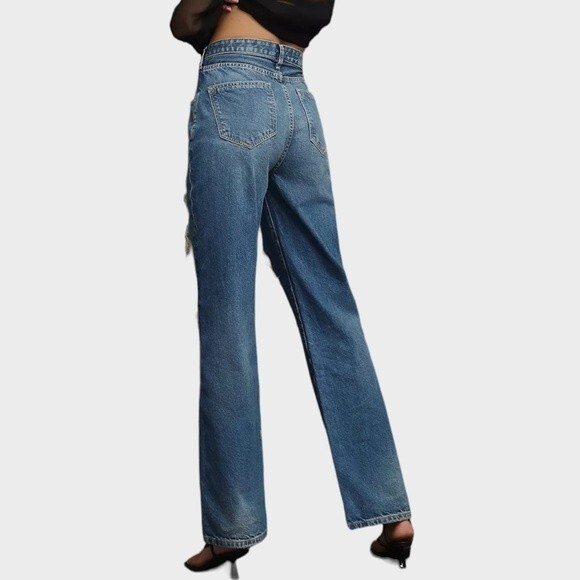 Anthropologie Pilcro The Joey High-Rise Straight Jeans Blair Wash Womens Size 27 - Picture 14 of 16